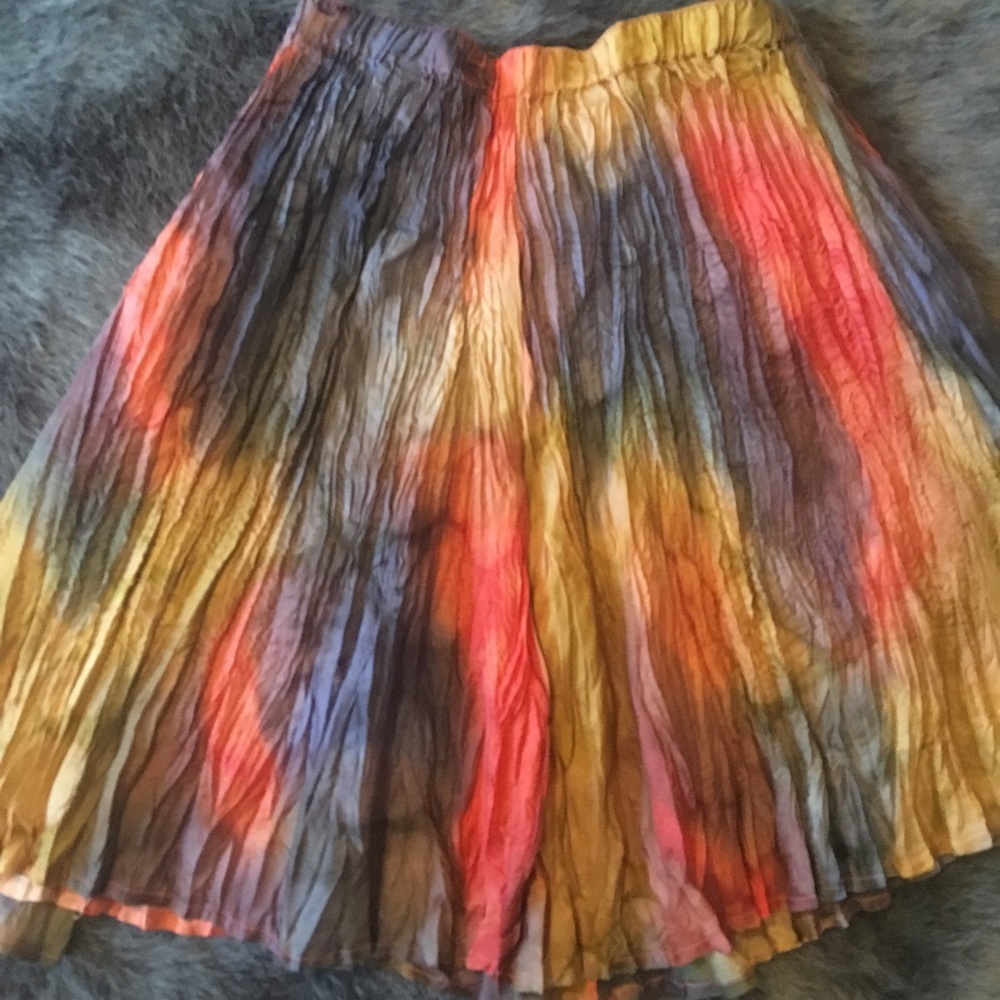Watercolor Crepe Mini Skirt
